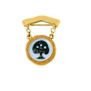 Pin 10K Gold Filled Dangling Charm National Congress Parents Teachers Balfour